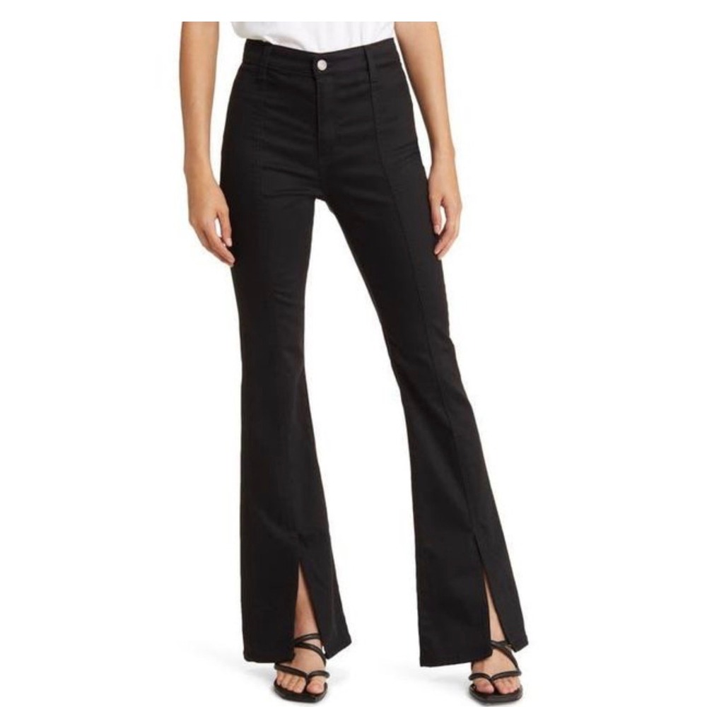 AG Adriano Goldschmied Anisten High Rise Bootcut Split Hem Jeans Black Size 30